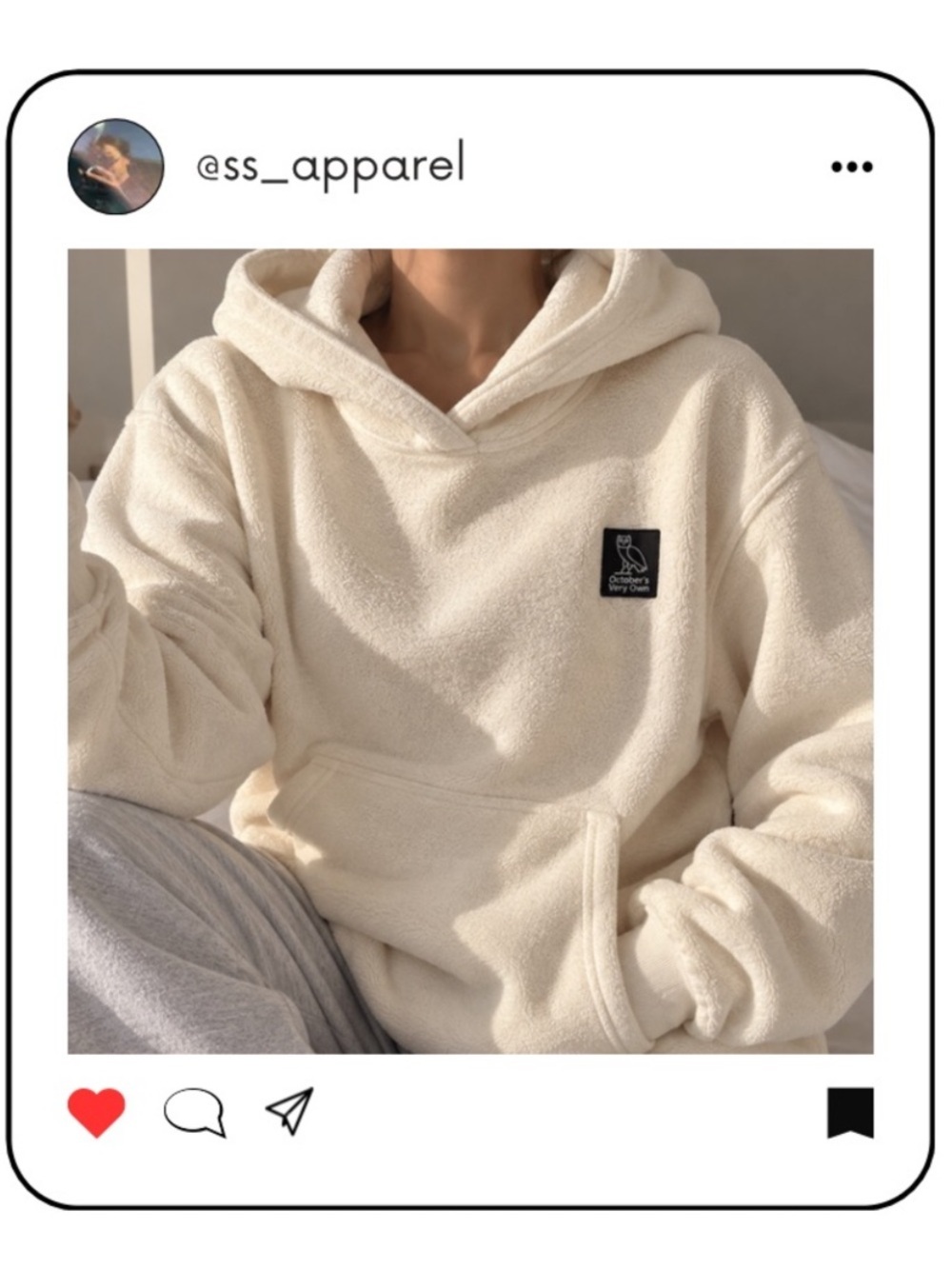 OVO Cream Sherpa Crewneck Hoodie
